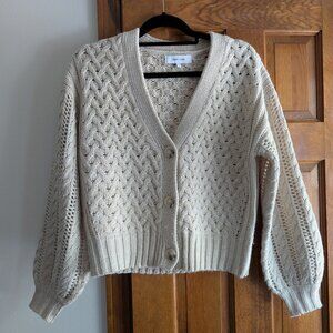 John + Jen Cream Knit Button Up Cardigan Sweater | Cozy Chunky Knit